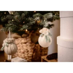 Weihnachtsbaumschmuck Tannenbaumschmuck Christmas Schmuck Handgemacht Handmade Weihnachtsgeschenk boho Rustikale beige