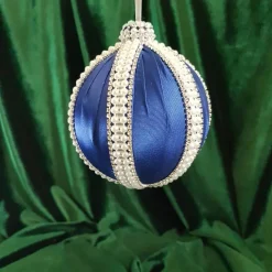 Weihnachtsbaumschmuck Tannenbaumschmuck Christmas Schmuck Handgemacht Handmade Weihnachtsgeschenk blau Strass Satin