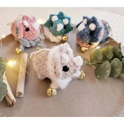 Weihnachtsbaumschmuck Triceratops Häkeltier Christbaumschmuck Hängeornament