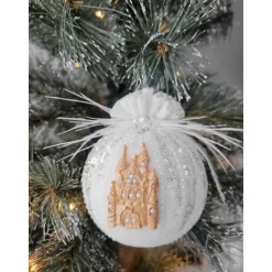 Weihnachtsbaumschmuck Weihnachtsdekor Weihnachtsgeschenk Tannenbaumschmuck Christbaumkugel weiß Aschenputtel Kutsche