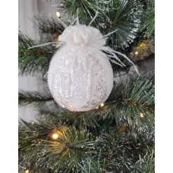 Weihnachtsbaumschmuck Weihnachtsdekor Weihnachtsgeschenk Tannenbaumschmuck Christbaumkugel weiß Aschenputtel Kutsche