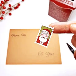 Weihnachtsbriefmarken Stickerbogen, dekorative Geschenkanhänger, Weihnachtsmann, Wichtel, Weihnachtsbaum, Schneeman 2x3