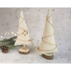 Weihnachtsbäume handgemacht Deko – Einzigartige Weihnachtsbaum-Deko aus Holz, 22 cm