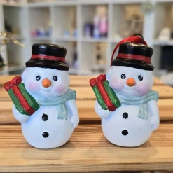 Weihnachtsdeko aus Keramik - Schneemann 1 - Wnterdeko -