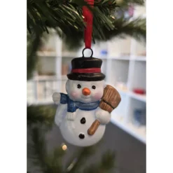 Weihnachtsdeko aus Keramik - Schneemann 3 - Winterdekoration -