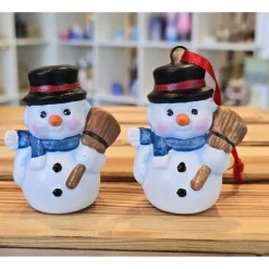 Weihnachtsdeko aus Keramik - Schneemann 3 - Winterdekoration -