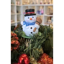 Weihnachtsdeko aus Keramik - Schneemann 3 - Winterdekoration -