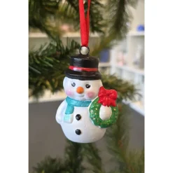 Weihnachtsdeko aus Keramik - Schneemann 2 - Winterdekoration -