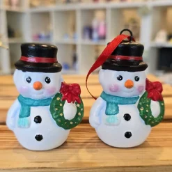 Weihnachtsdeko aus Keramik - Schneemann 2 - Winterdekoration -