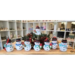 Weihnachtsdeko aus Keramik - Schneemann 2 - Winterdekoration -