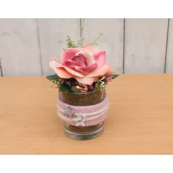 Weihnachtsdeko Gesteck TrockenblumenTischdeko Weihnachten Aufsteller Tischdeko rosa