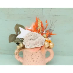 Weihnachtsdeko Gesteck TrockenblumenTischdeko Weihnachten Aufsteller Tischdeko apricot weiß