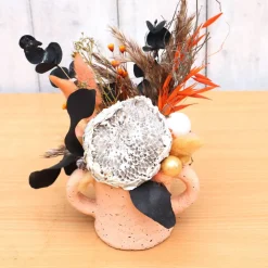 Weihnachtsdeko Gesteck TrockenblumenTischdeko Weihnachten Aufsteller Tischdeko apricot weiß