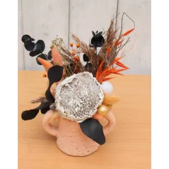 Weihnachtsdeko Gesteck TrockenblumenTischdeko Weihnachten Aufsteller Tischdeko apricot weiß