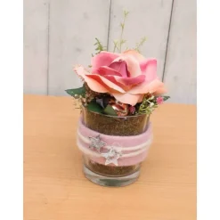 Weihnachtsdeko Gesteck TrockenblumenTischdeko Weihnachten Aufsteller Tischdeko rosa