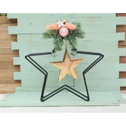 Weihnachtsdeko Metall Stern dekoriert Tischdeko Weihnachten rosa goldfarbig Tischdeko