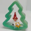 Weihnachtsdeko mintgrün und rot Tanne mit Wichtel- aus epoxidharz und Polymer Clay