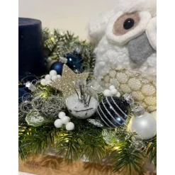 Weihnachtsdeko mit Schlitten, Engel, Mädchen, Kerze und Ledlichtern Weihnachtsschlitten