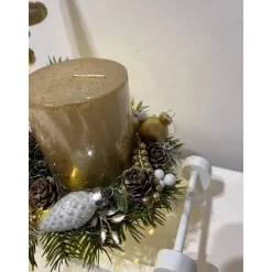 Weihnachtsdeko mit Schlitten, Engel, Kerze und Ledlichtern Weihnachtsschlitten