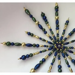 Weihnachtsdeko Stern grün-blau-gold