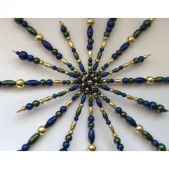 Weihnachtsdeko Stern grün-blau-gold