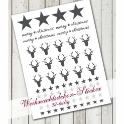 Weihnachtsdeko Sticker "Hirsch & Sterne" Aufkleber