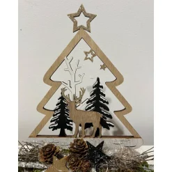 Weihnachtsdeko Weihnachtsgesteck mit einem Hirsch