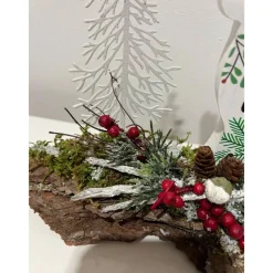 Weihnachtsdeko Weihnachtsgesteck mit einem Hirsch Landschaft