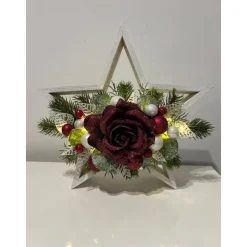 Weihnachtsdeko Weihnachtsstern Stern Led weinrot Rose
