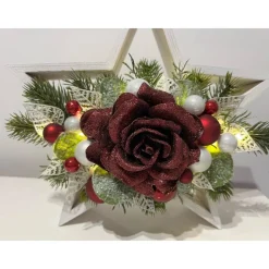 Weihnachtsdeko Weihnachtsstern Stern Led weinrot Rose