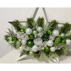 Weihnachtsdeko Weihnachtsstern Stern Led grün weiß Häuschen