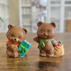 Weihnachtsdekoration aus Keramik - Teddybär -