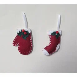 Weihnachtsdekoration Filzanhänger Kugel / Handschuh / Stiefel