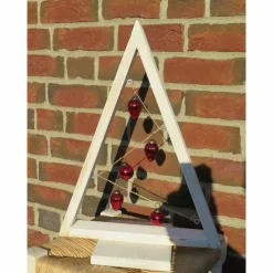 Weihnachtsdekoration Tannenbaum - weiß - mit roten Kugeln