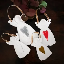 Weihnachtsengel & Schutzengel aus Keramik – Geschenkidee mit Herz
