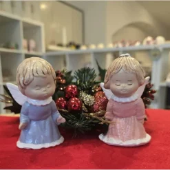 Weihnachtsengel - Schutzengel aus Keramik - Küssende Engel -