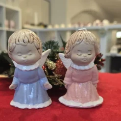 Weihnachtsengel - Schutzengel aus Keramik - Küssende Engel -