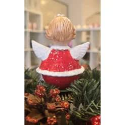 Weihnachtsengel aus Keramik - Schutzengel - Handbemalt -