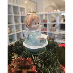 Weihnachtsengel aus Keramik - Schutzengel - Handbemalt -