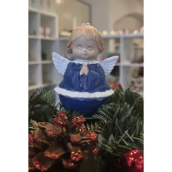 Weihnachtsengel aus Keramik - Schutzengel - Handbemalt -