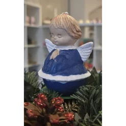 Weihnachtsengel aus Keramik - Schutzengel - Handbemalt -