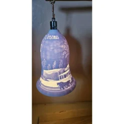 Weihnachtsglocke mit Ständer – LED beleuchtet – festliche Deko aus Holz