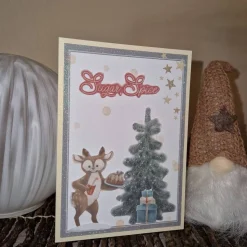 Weihnachtsgrußkarte / Rentier Glitzerkarten / Festliche Tannenbaumkarten / Sugar Spice Weihnacht / Weihnachtskarten
