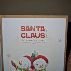 Weihnachtsgrußkarte/ Schneemann / Auto / winterlich / festliche Stimmung / Weihnachtskarte mit Schneemannmotiv