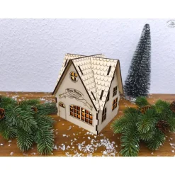 Weihnachtshaus aus Holz (Bastelset)