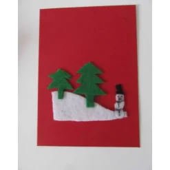 Weihnachtskarte - auch Geldgeschenk - Schneemann mit Tanne