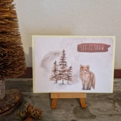 Weihnachtskarte - Fuchs - Let it Snow