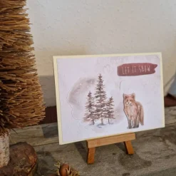 Weihnachtskarte - Fuchs - Let it Snow