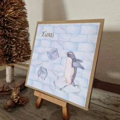 Weihnachtskarte - Pinguin - XMAS - Eiswürfel