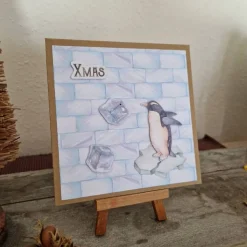 Weihnachtskarte - Pinguin - XMAS - Eiswürfel